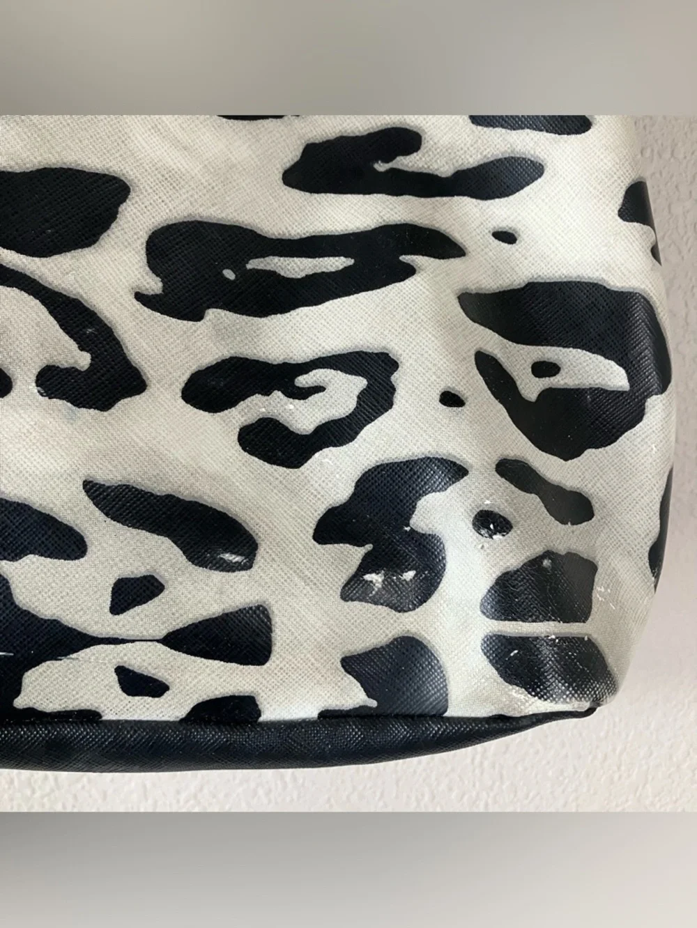 Gwen Stefani L.A.M.B. Animal Print Tote Bag Leather Trim Designer Chic Rocker - Picture 14 of 16